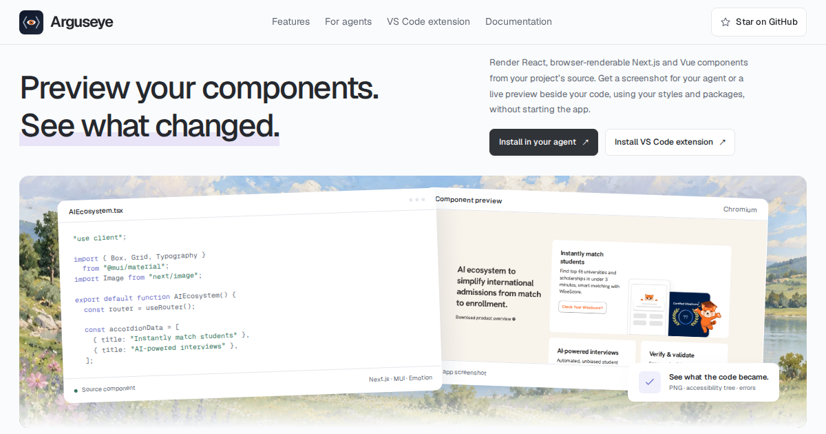 Arguseye: your coding agent can see what it just built